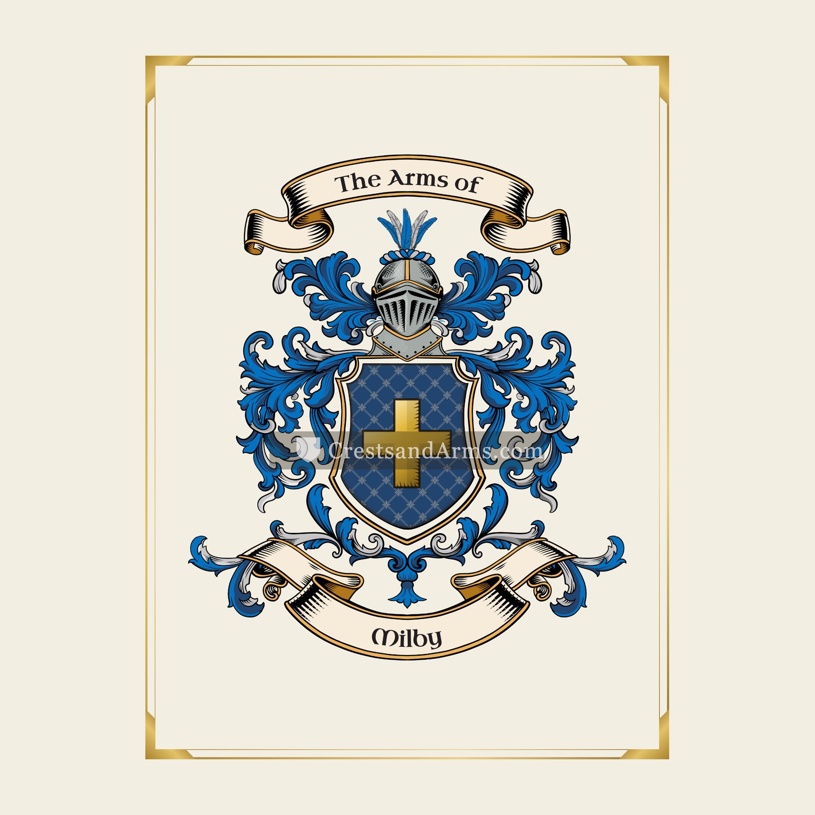 With gold border