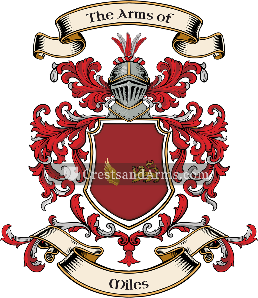 The Miles coat of arms, drawn from the recorded blazon