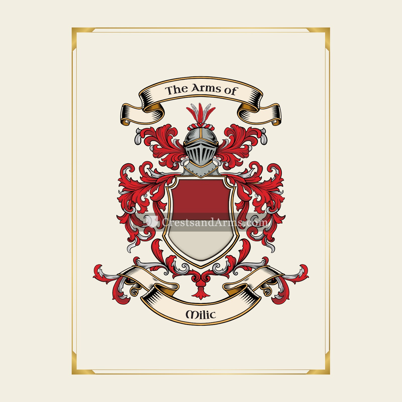 With gold border