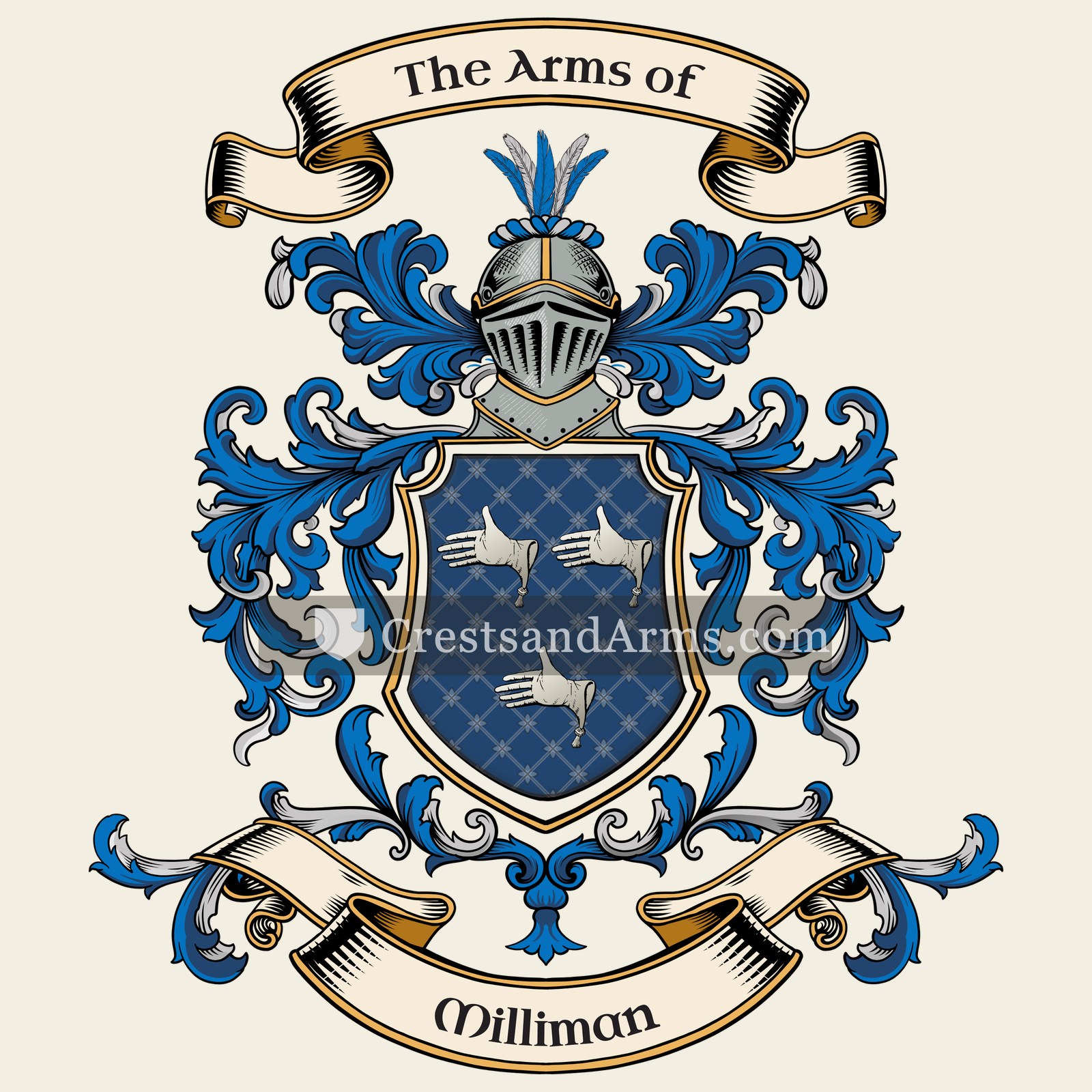 The Milliman coat of arms, drawn from the recorded blazon