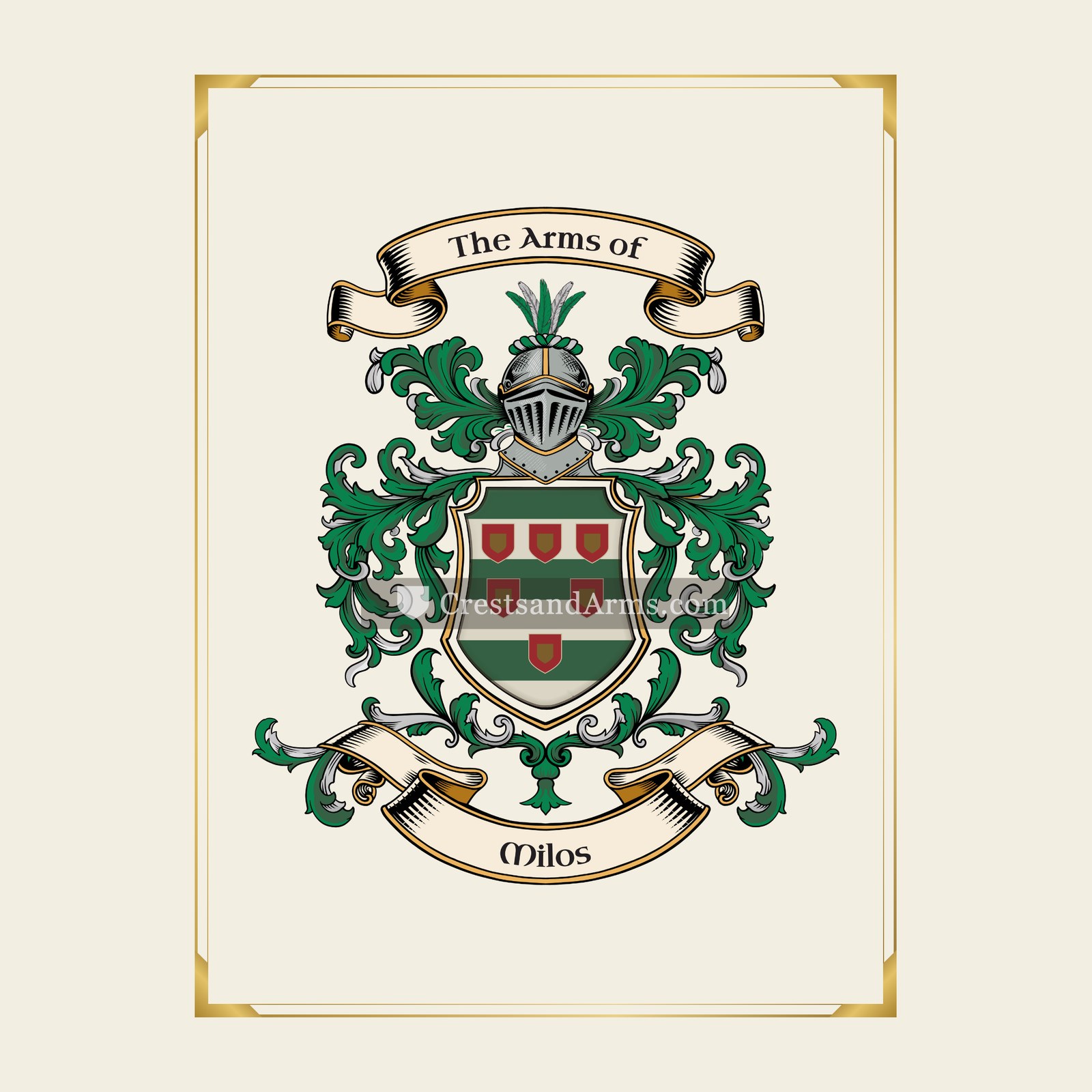With gold border