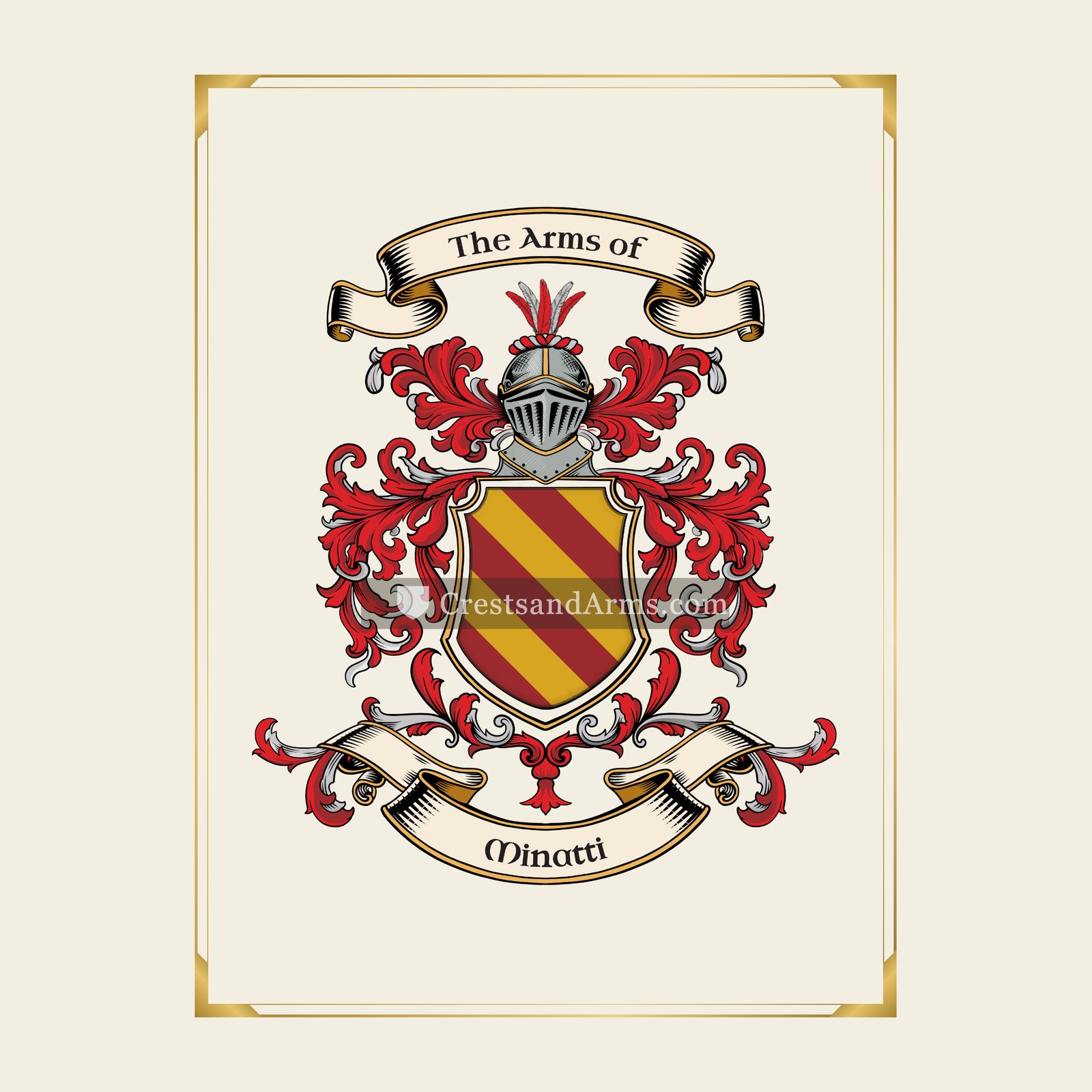 With gold border