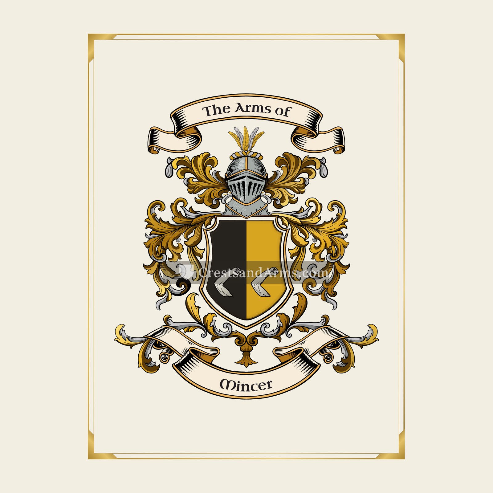 With gold border