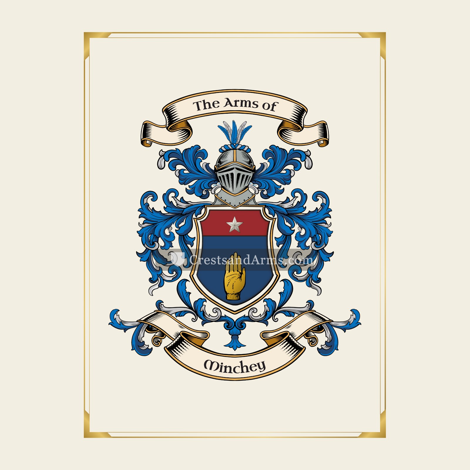 With gold border