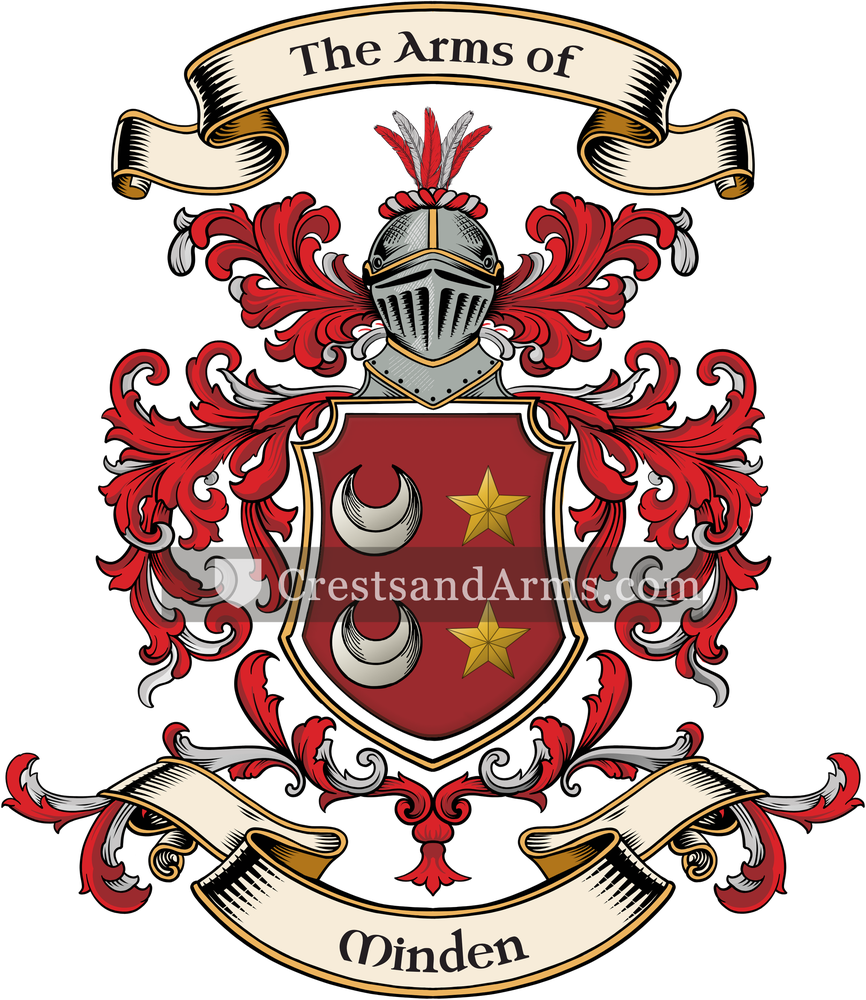 The Minden coat of arms, drawn from the recorded blazon