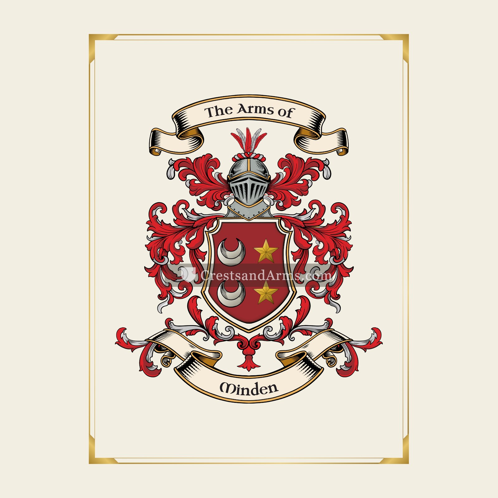 With gold border