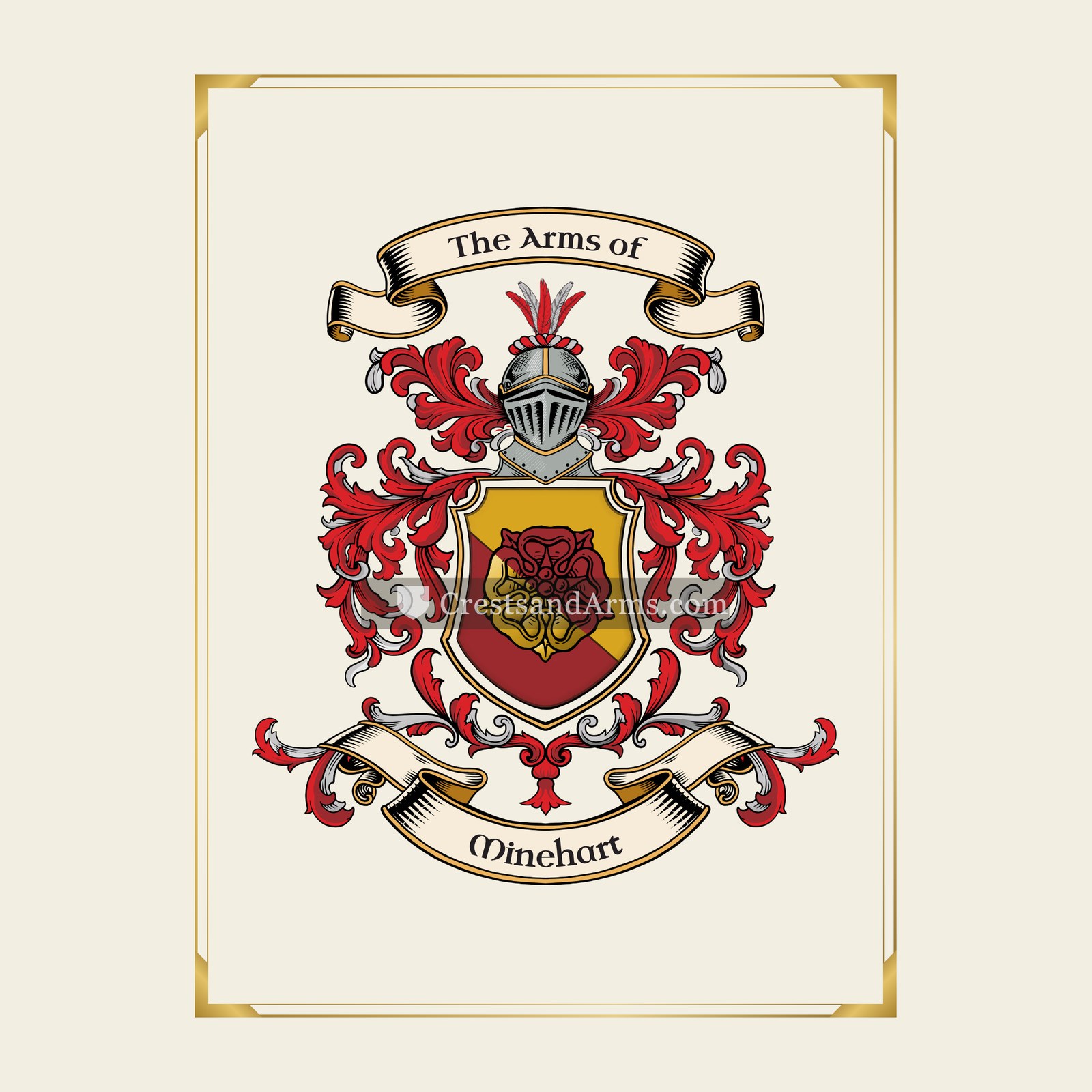 With gold border