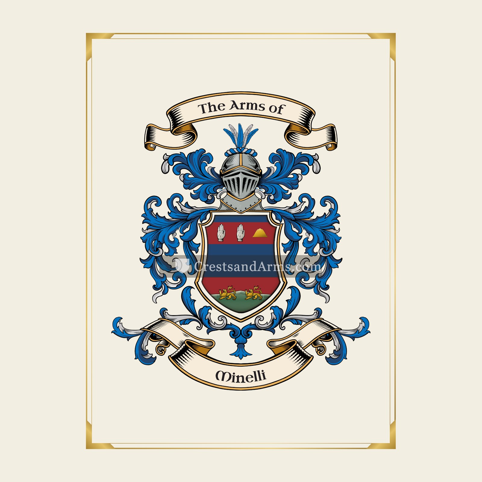With gold border