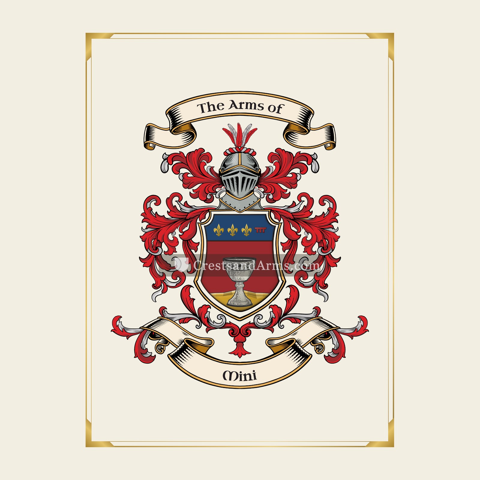 With gold border