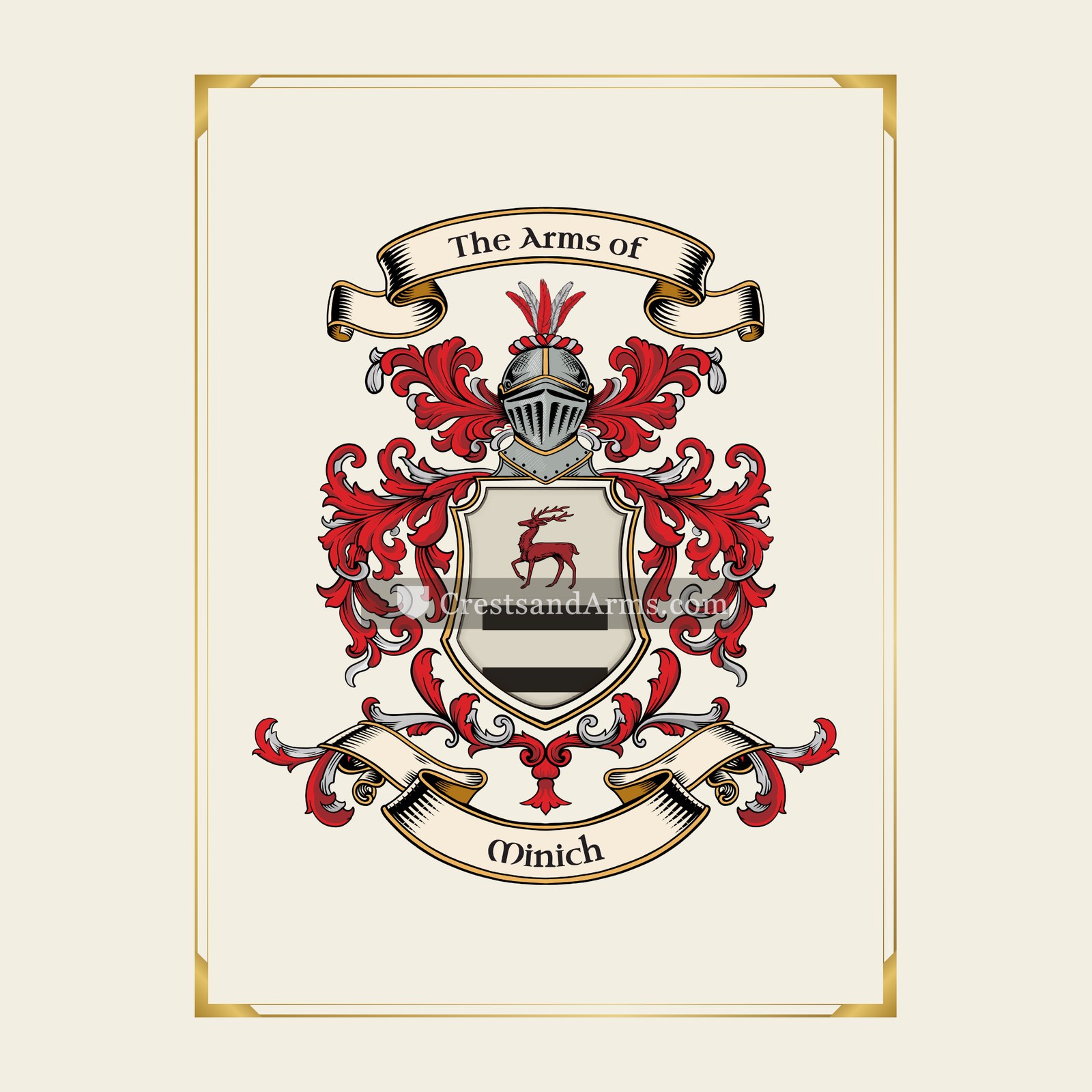 With gold border