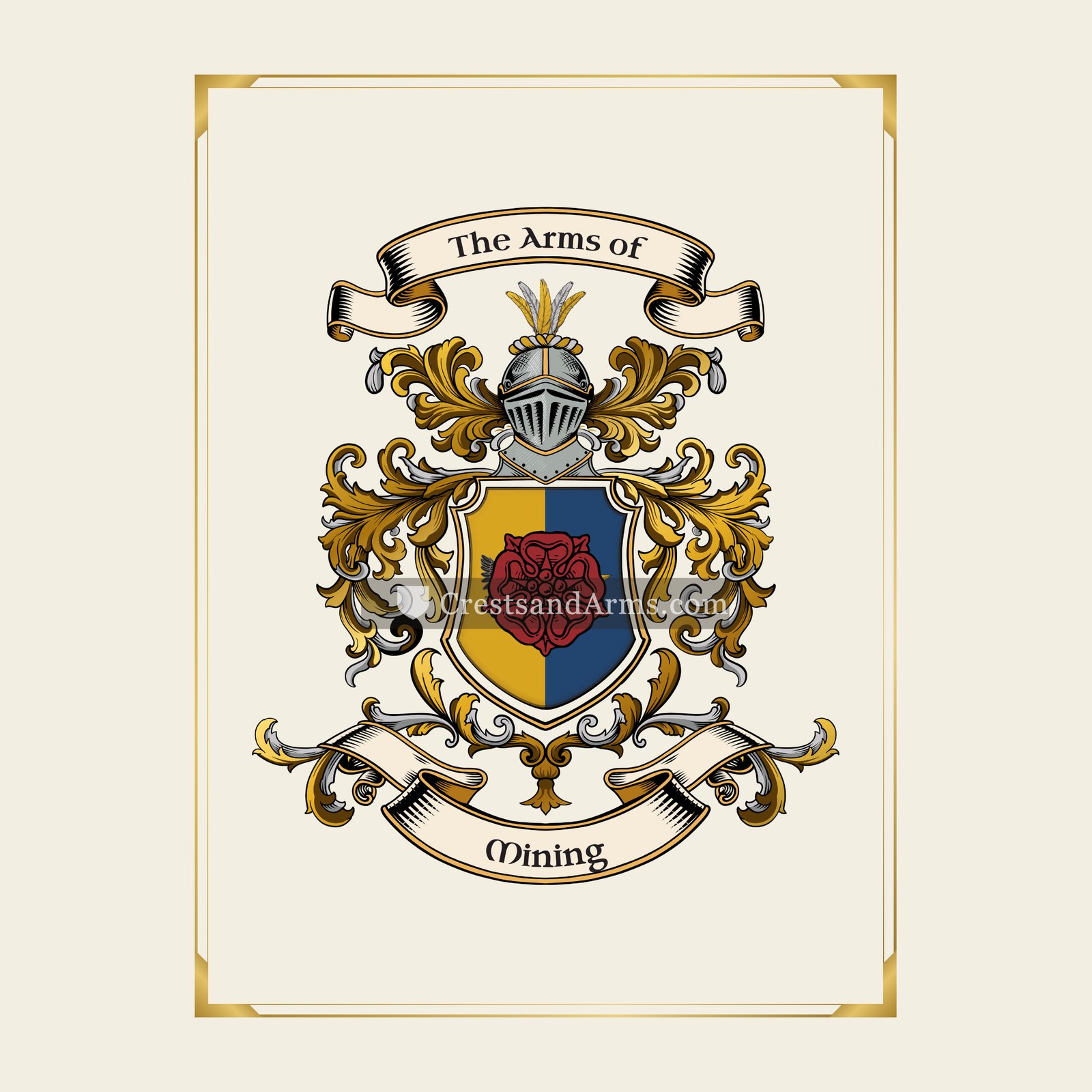With gold border
