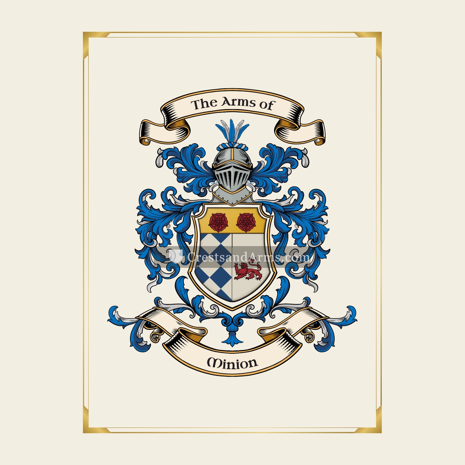 With gold border