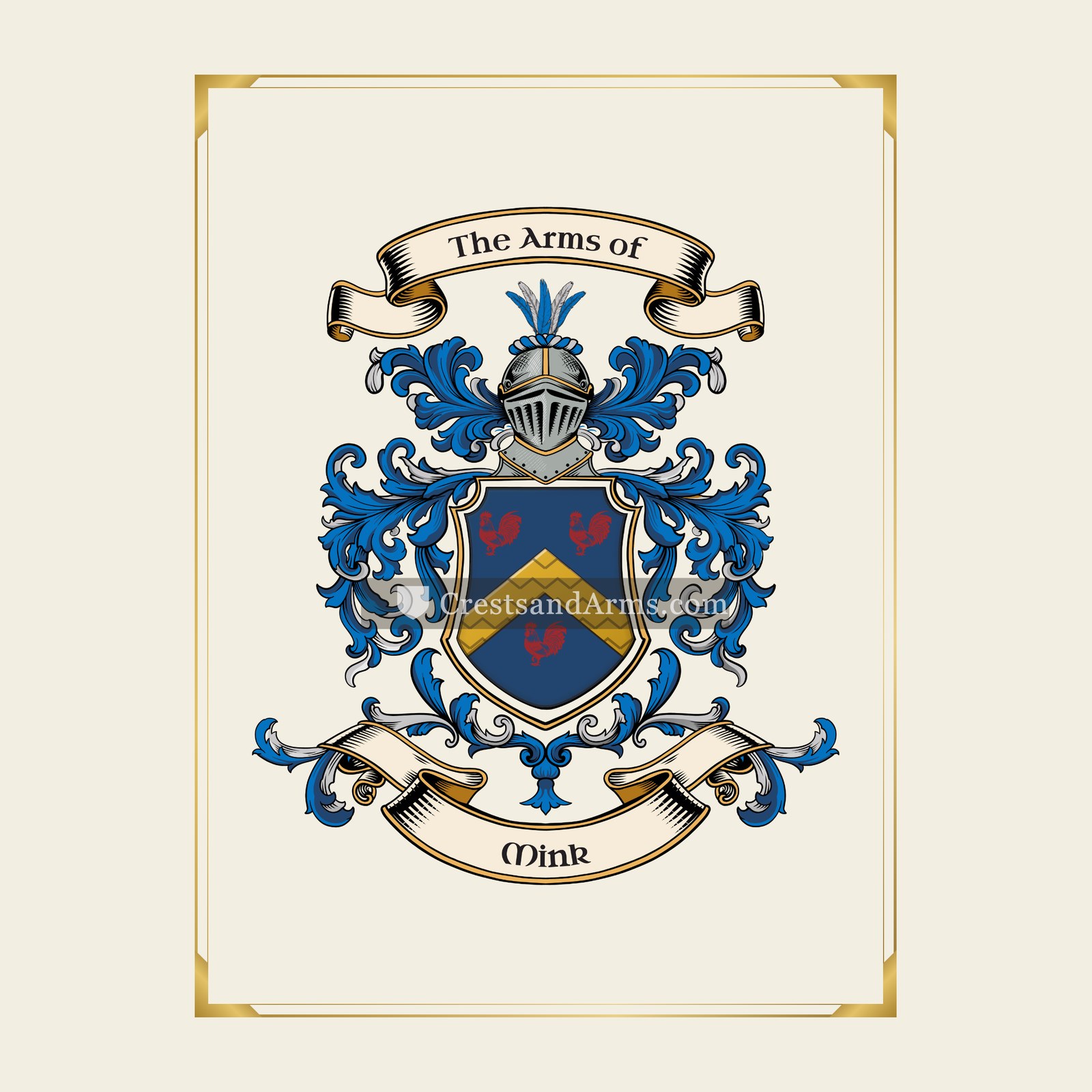 With gold border
