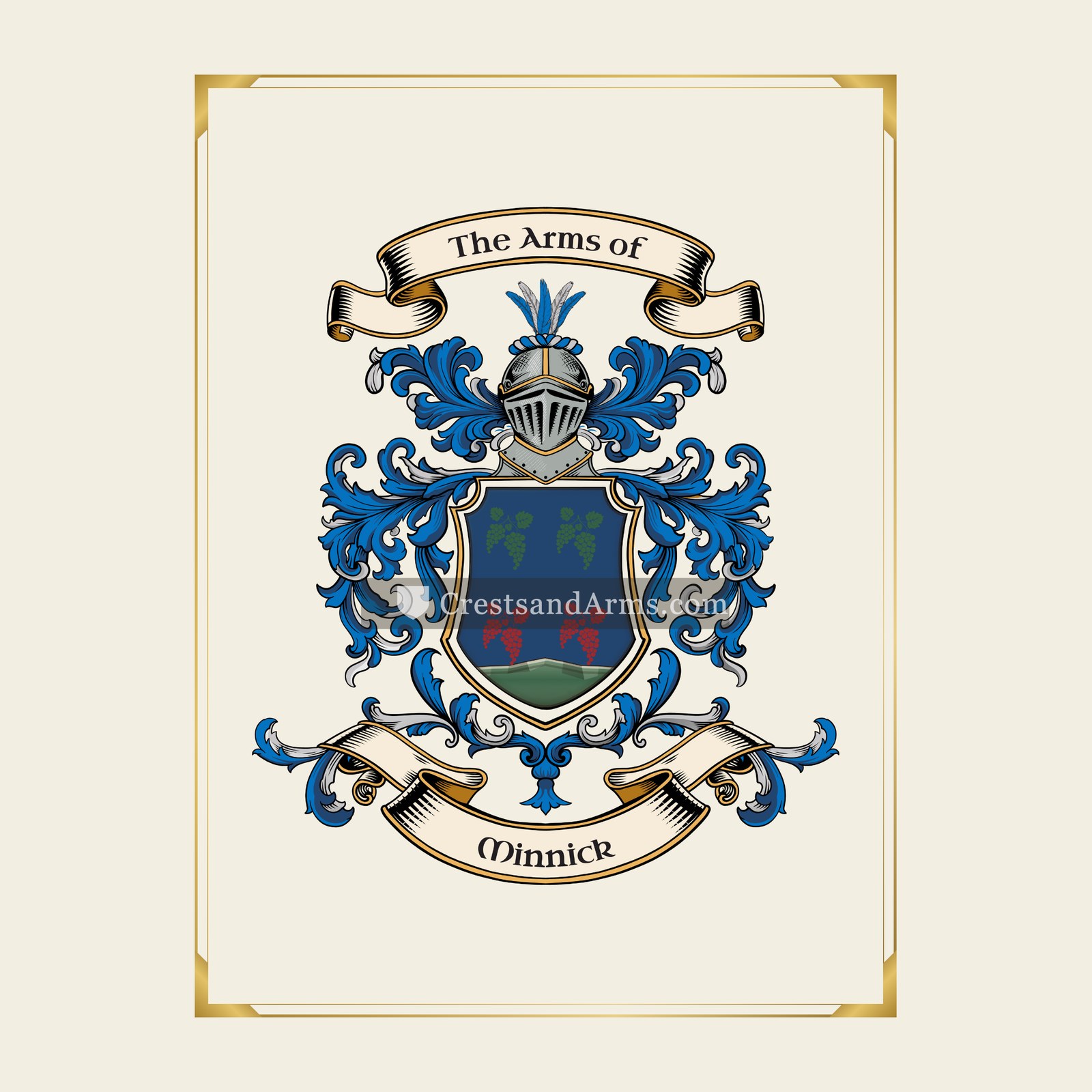 With gold border