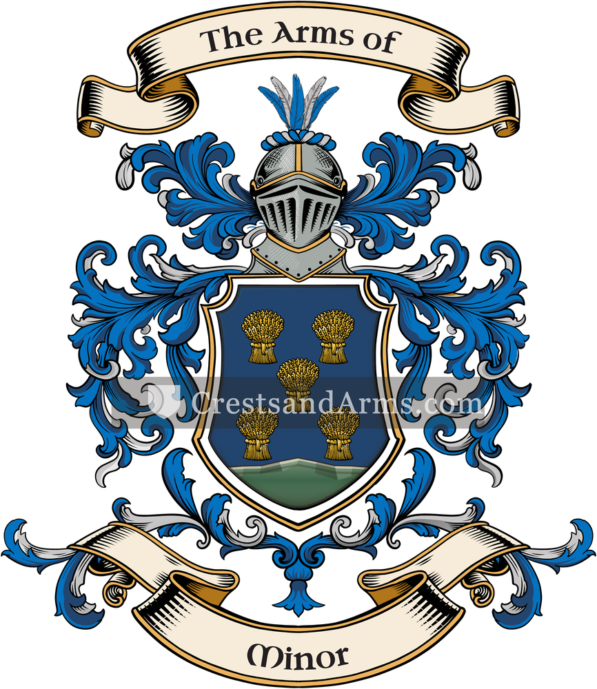 The Minor coat of arms, drawn from the recorded blazon