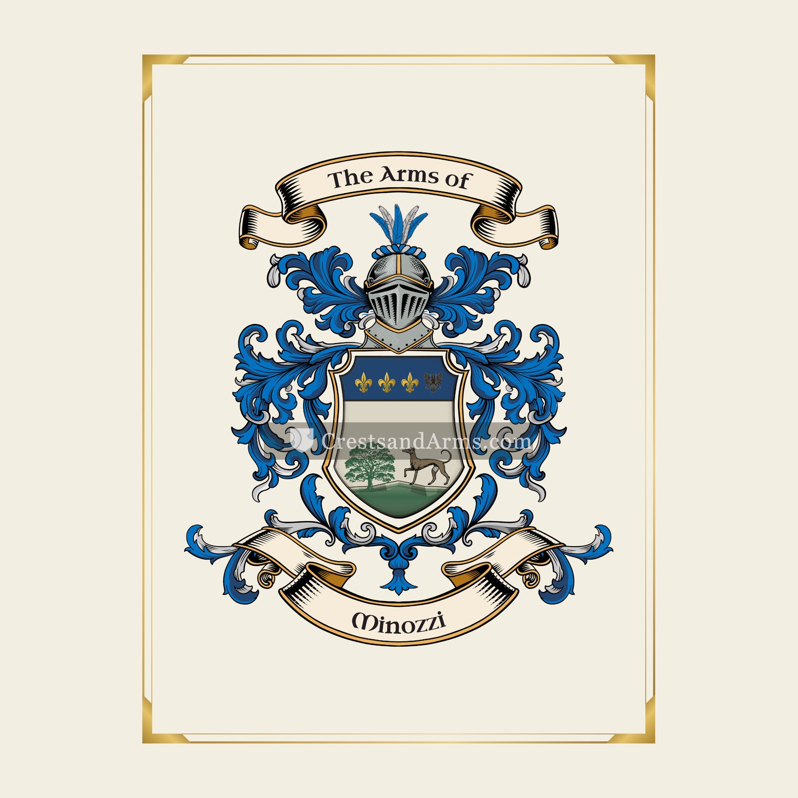 With gold border