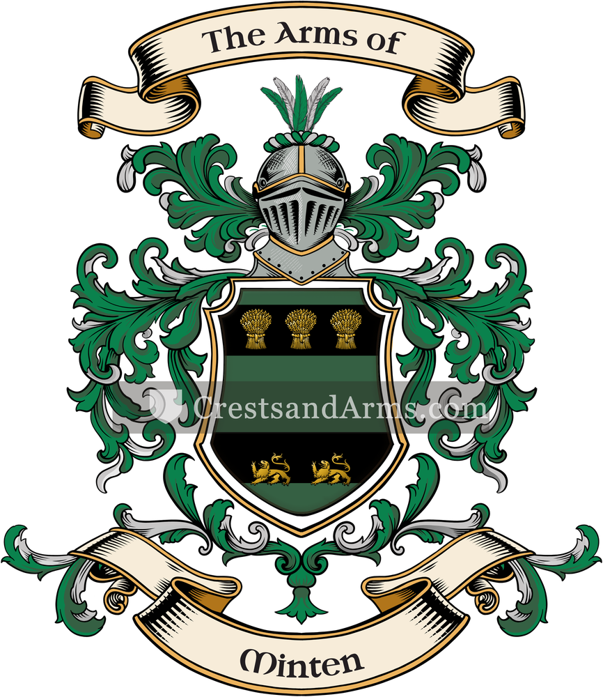 The Minten coat of arms, drawn from the recorded blazon