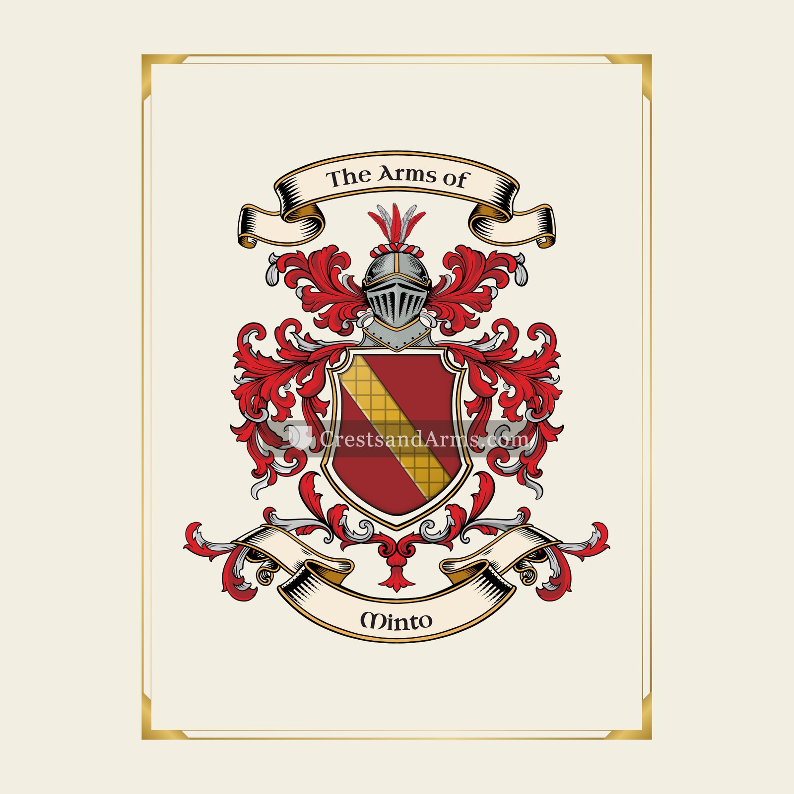 With gold border