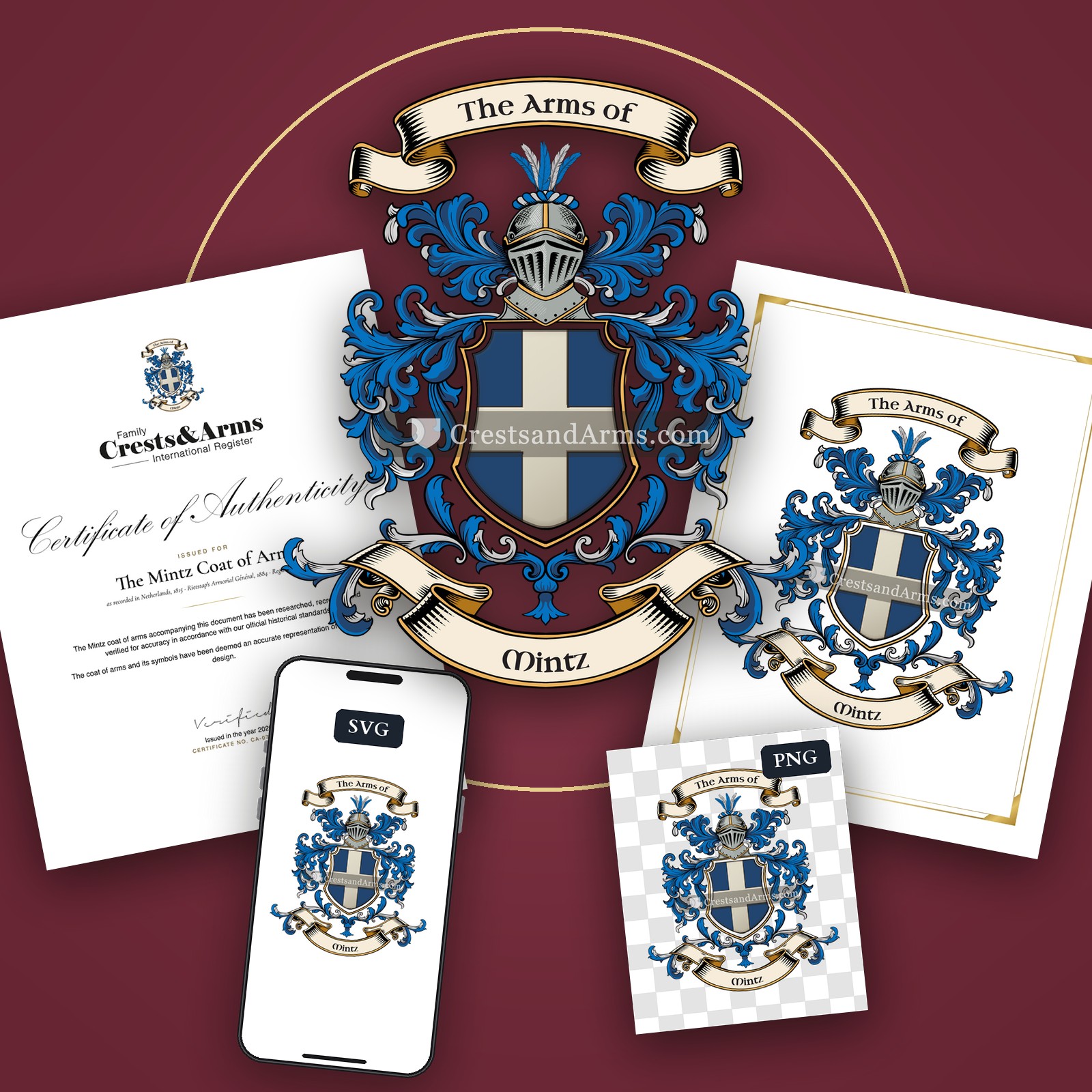 The Mintz arms on the coat of arms — digital pack