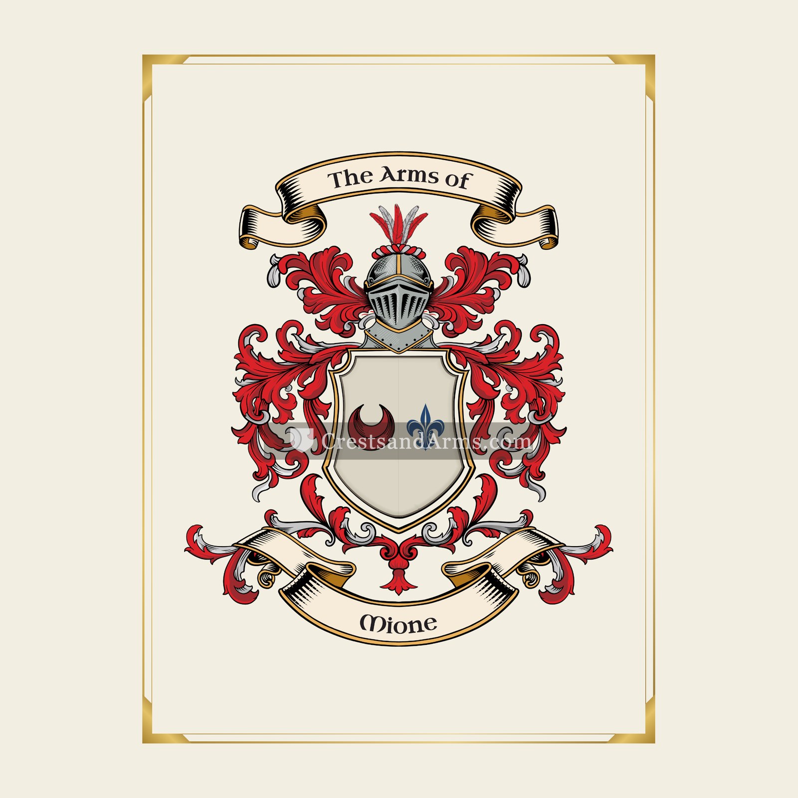 With gold border