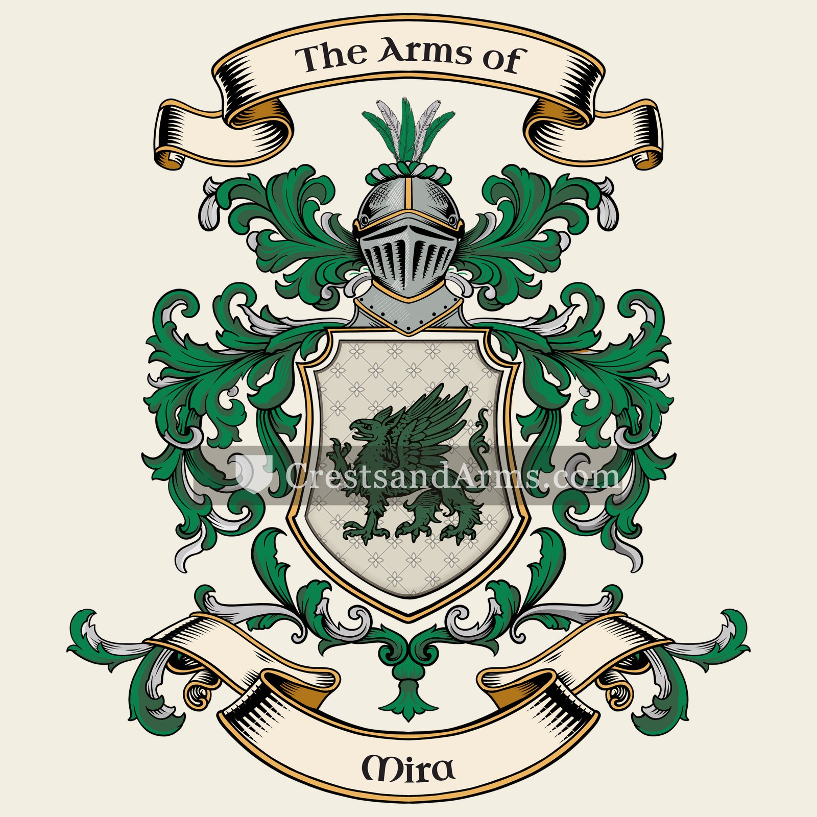 The Mira coat of arms, drawn from the recorded blazon
