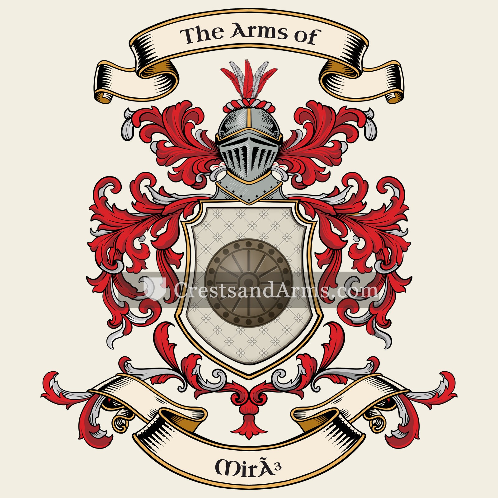 The Miró coat of arms, drawn from the recorded blazon