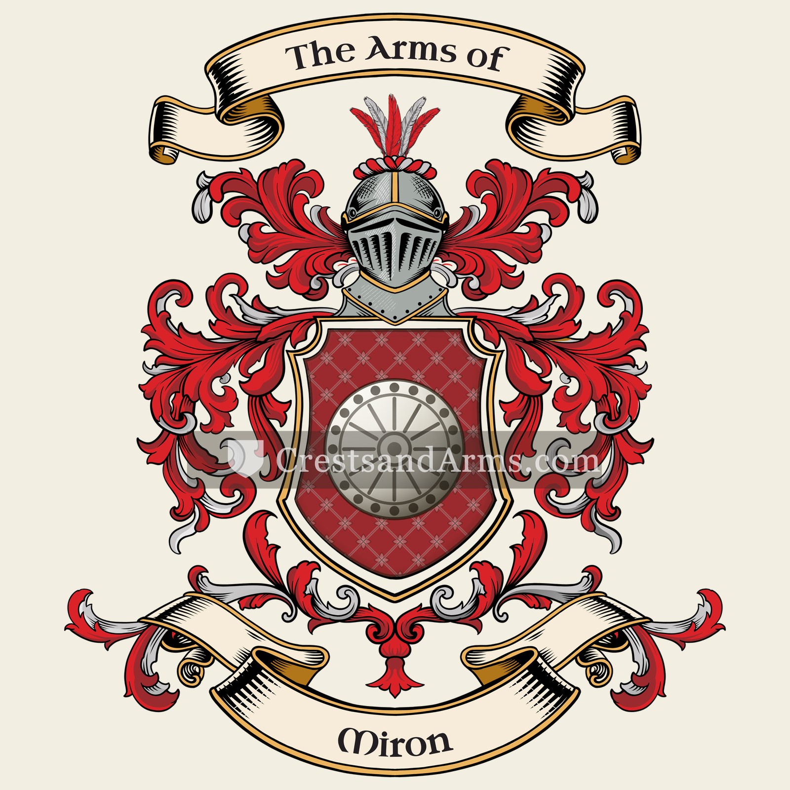 The Miron coat of arms, drawn from the recorded blazon