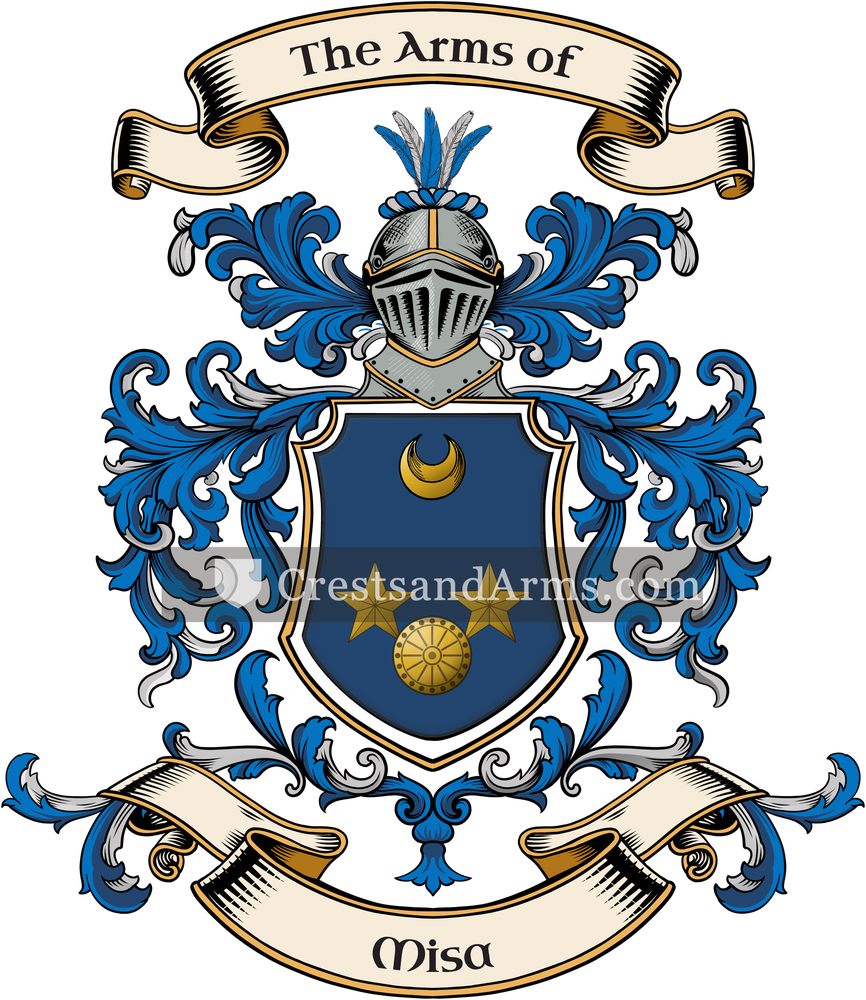 The Misa coat of arms, drawn from the recorded blazon