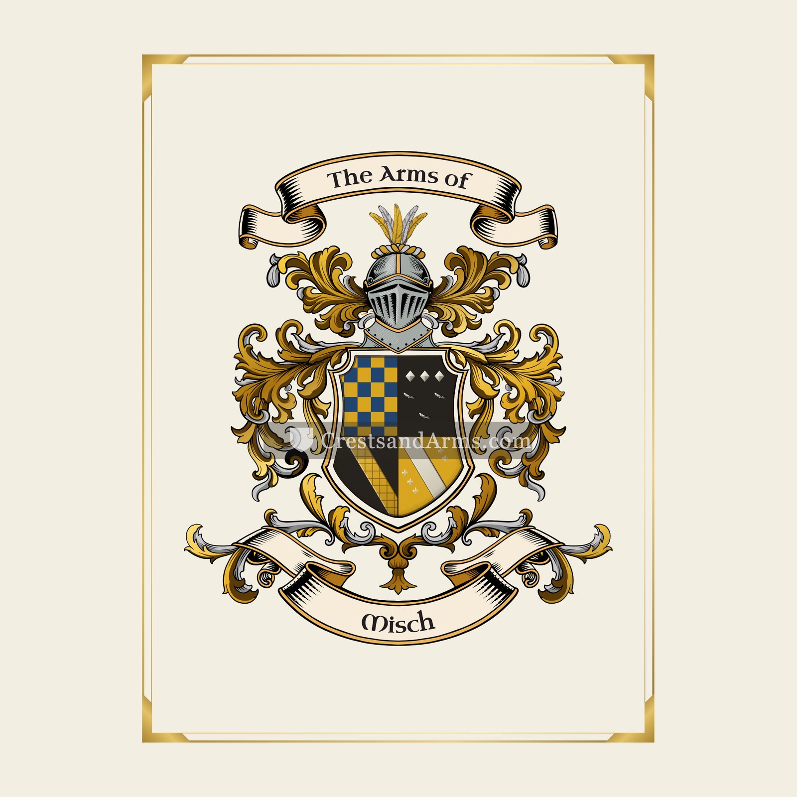 With gold border