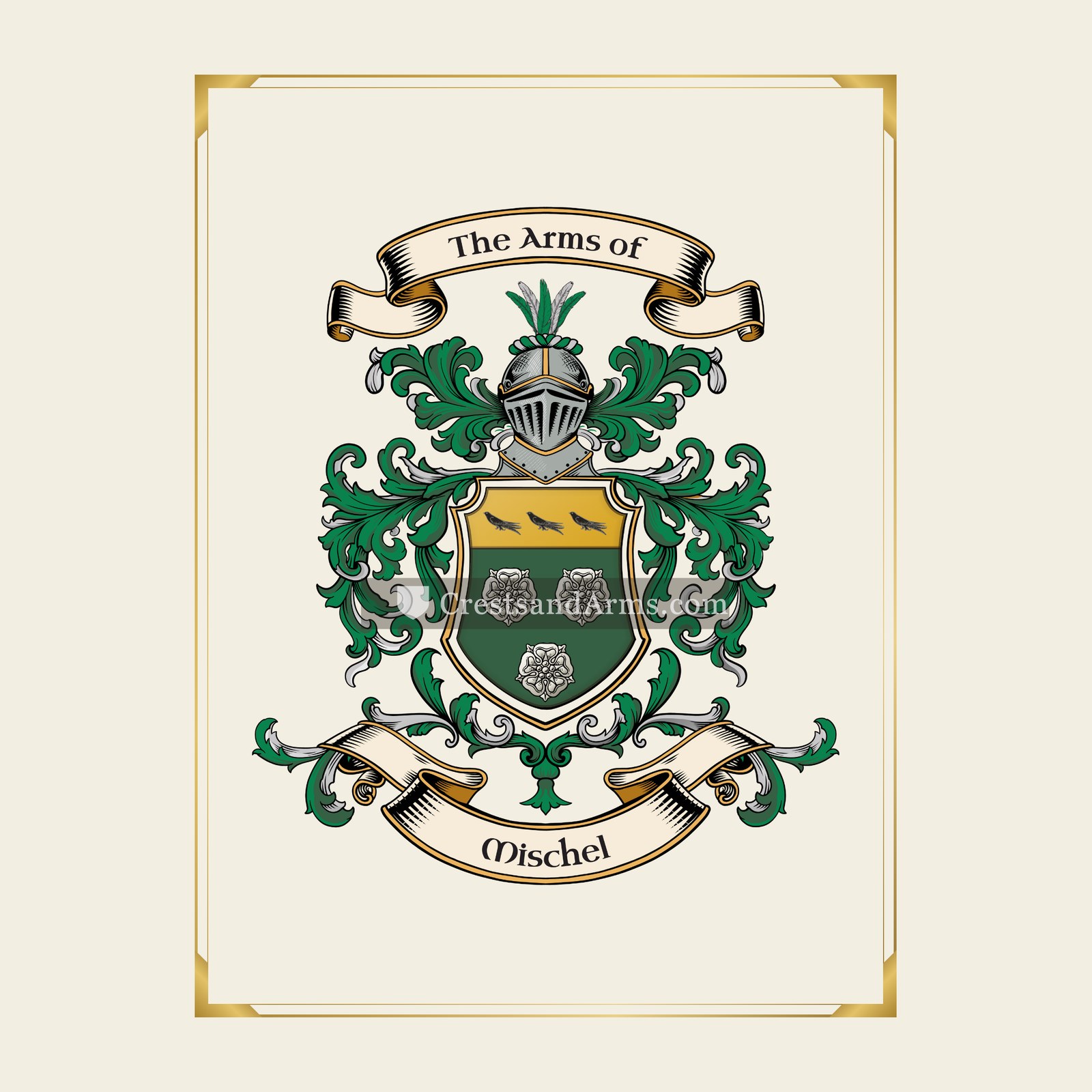 With gold border