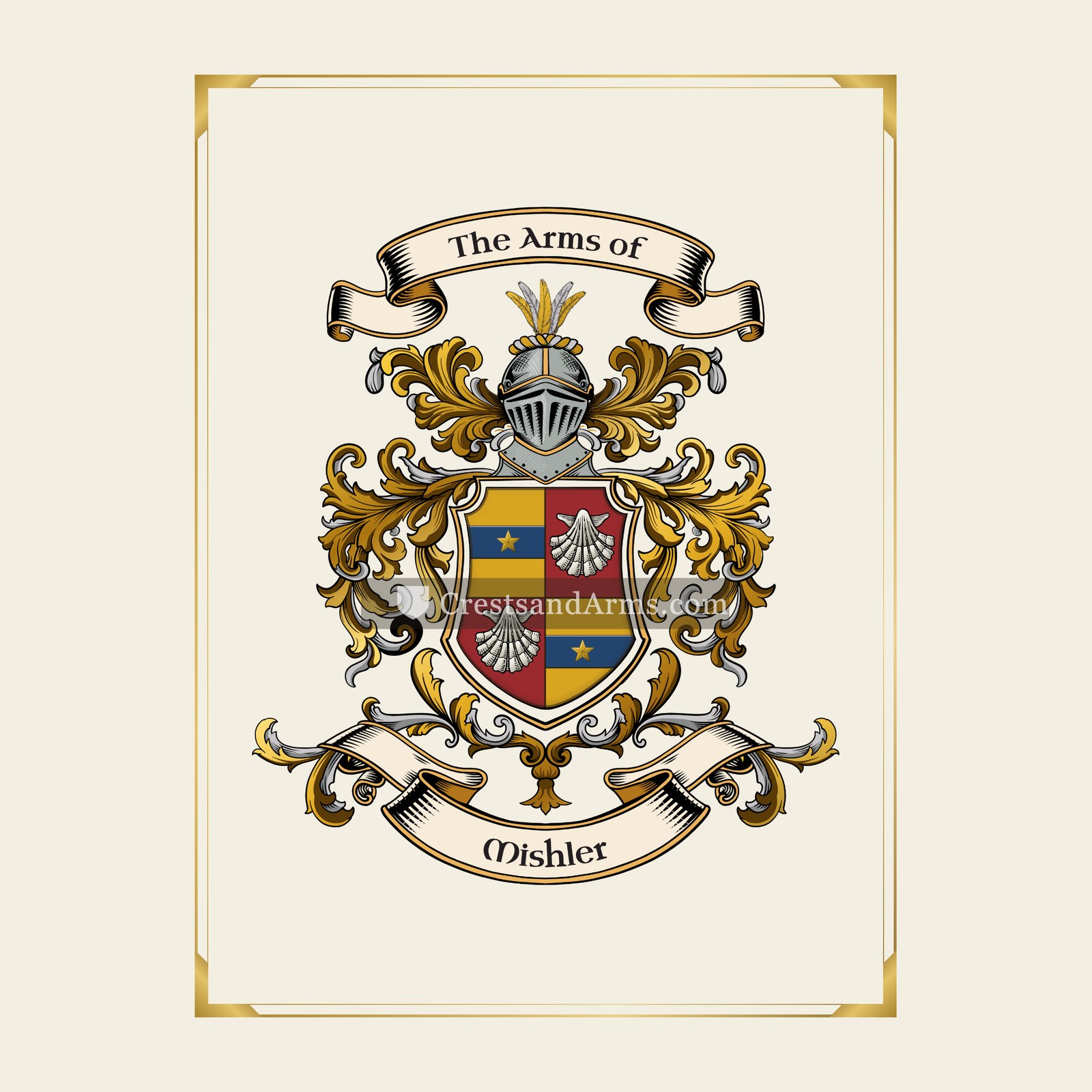 With gold border