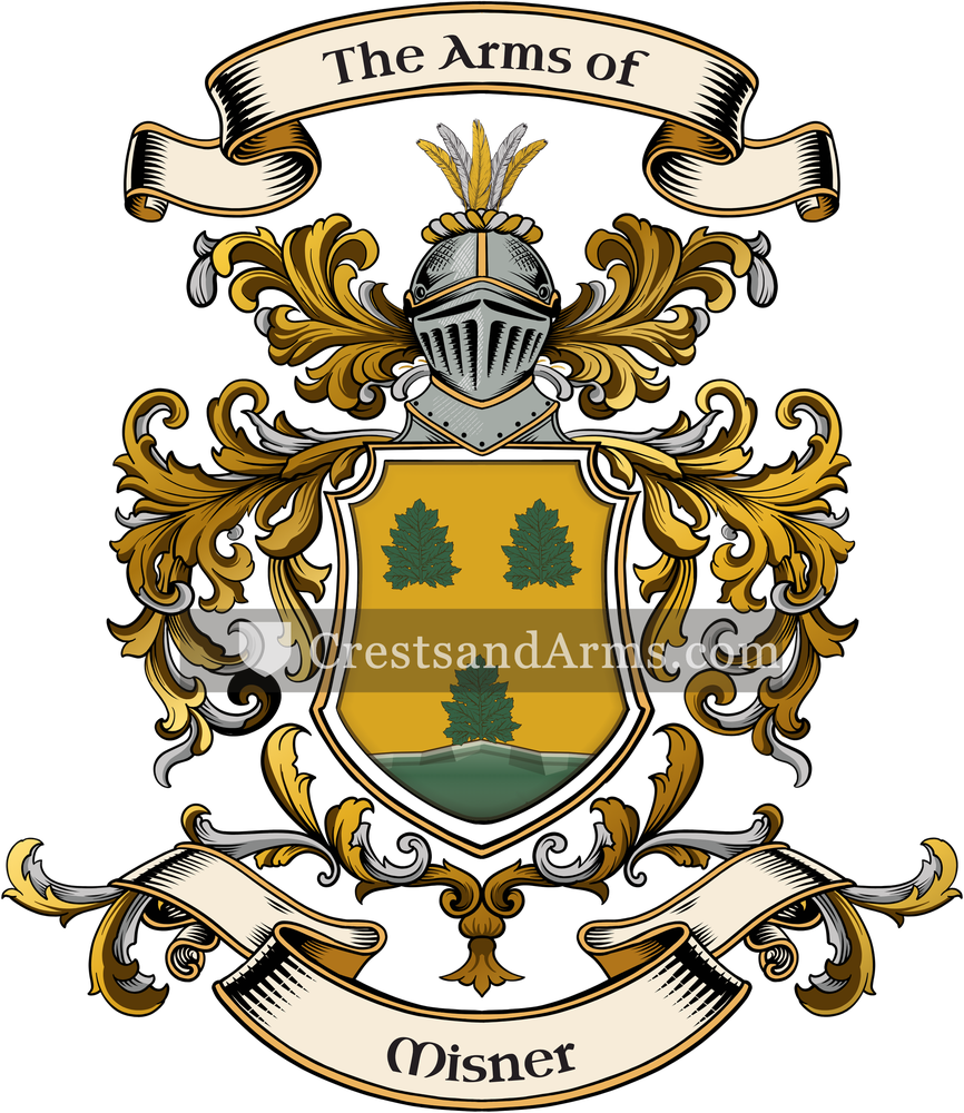 The Misner coat of arms, drawn from the recorded blazon