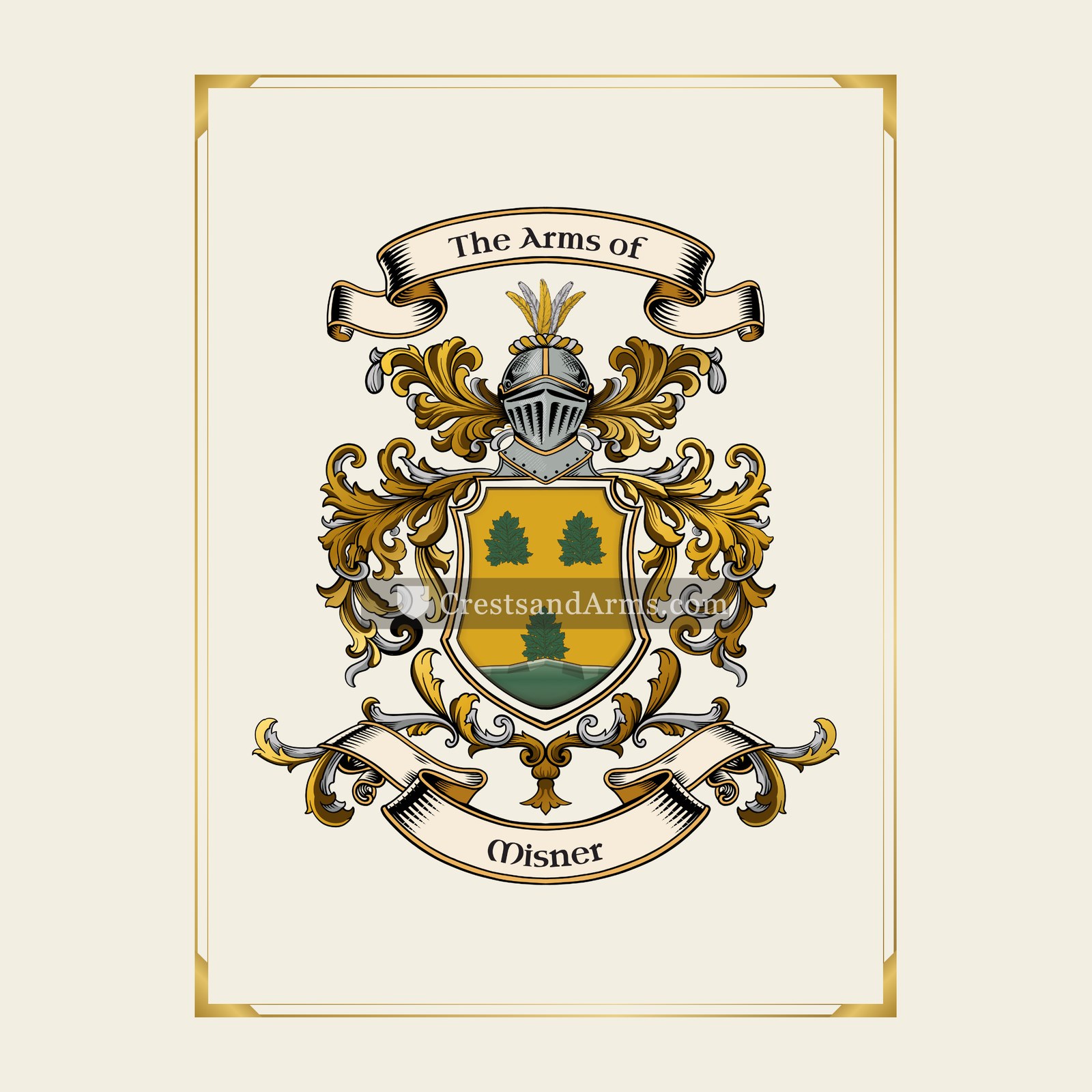 With gold border