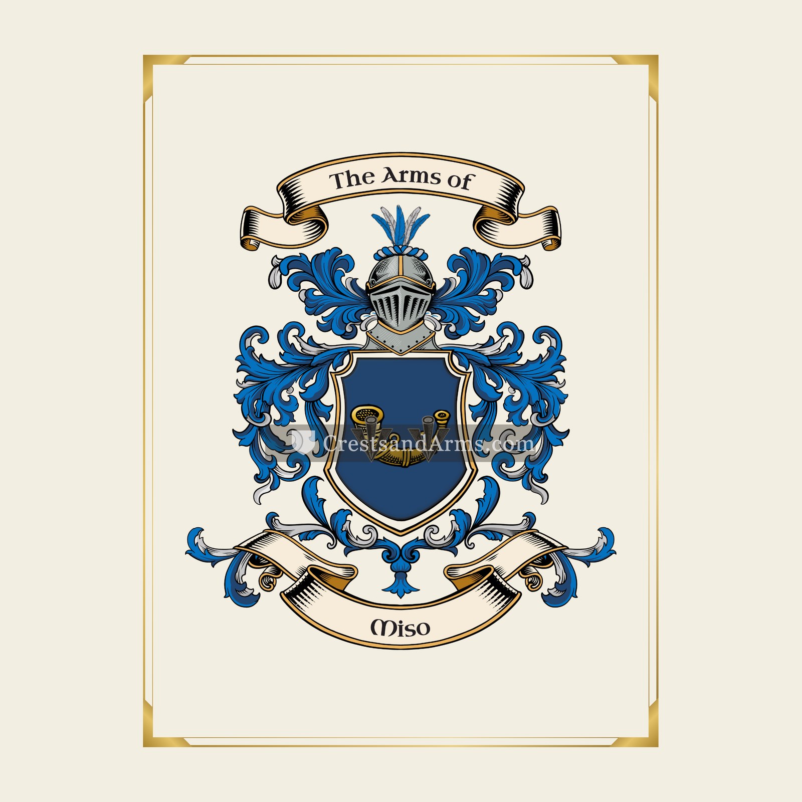 With gold border