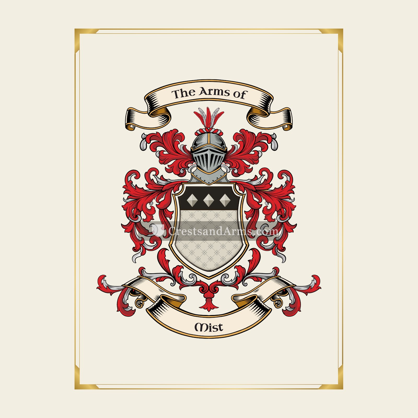 With gold border