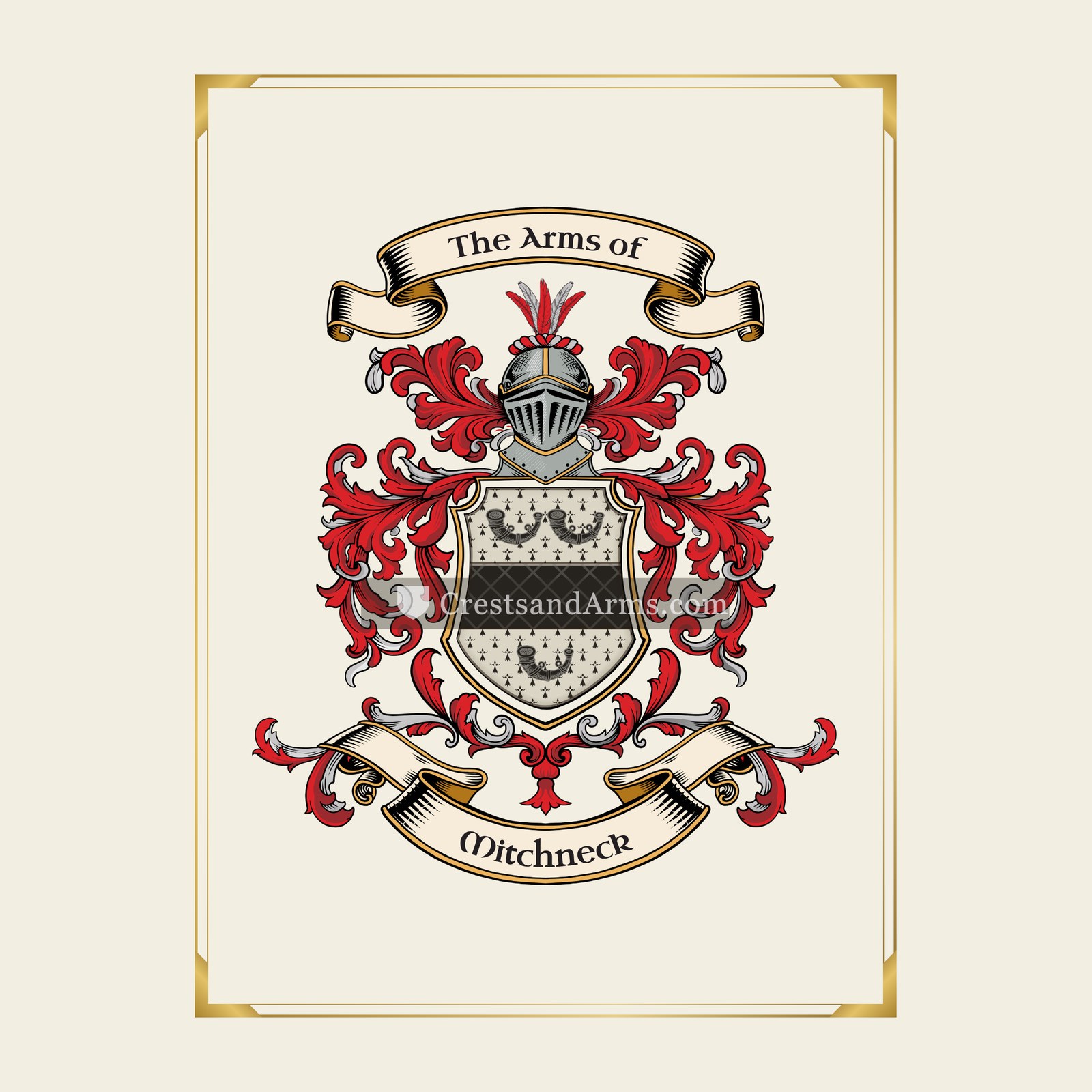 With gold border