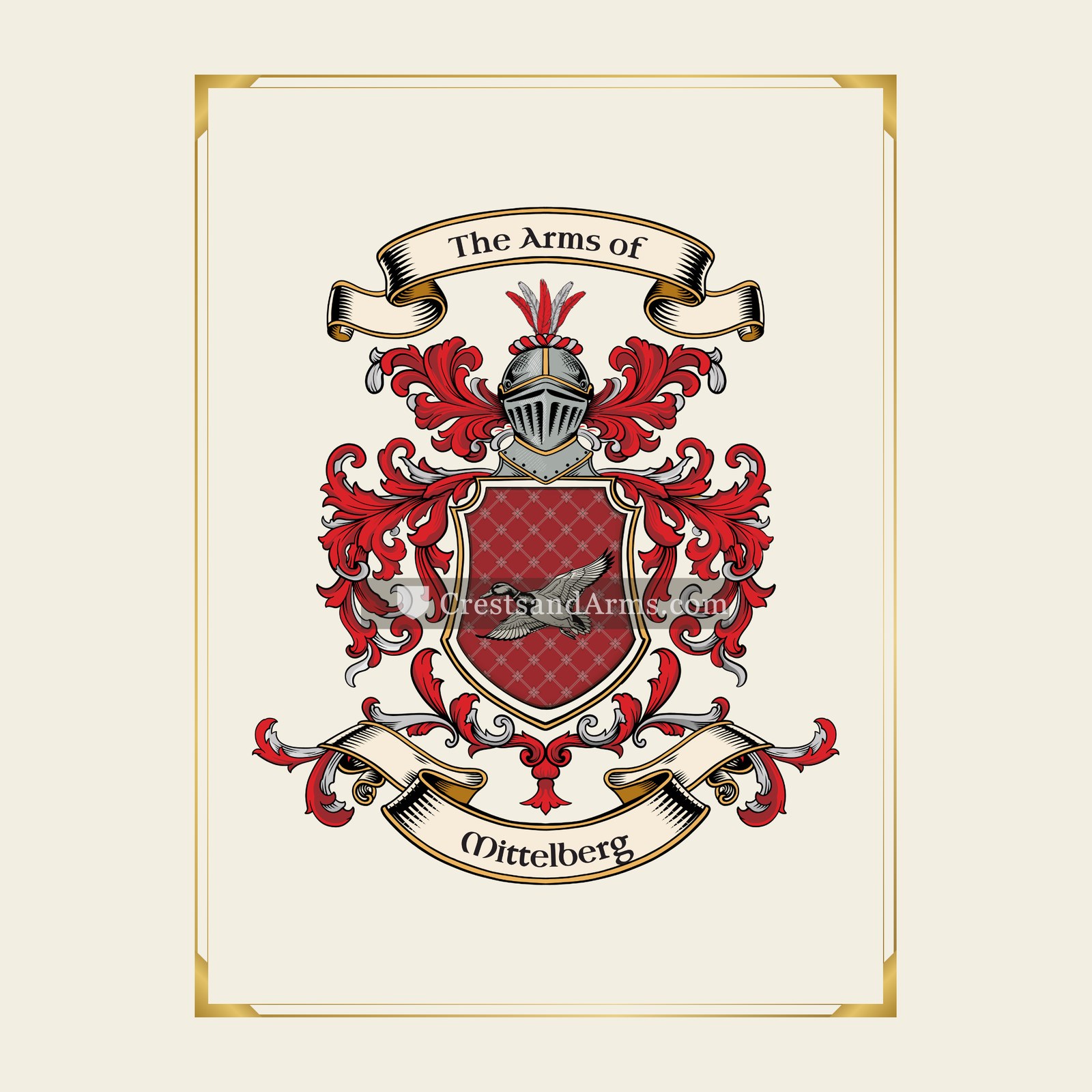 With gold border