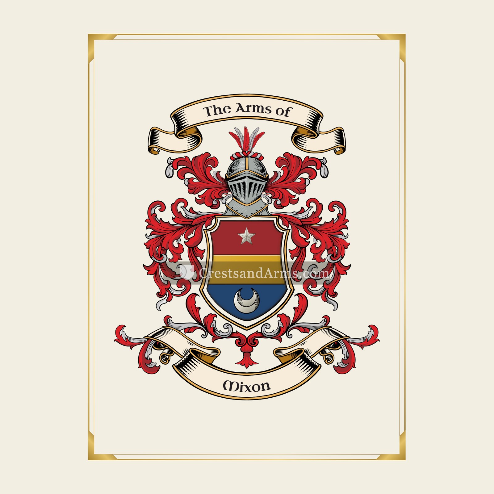 With gold border