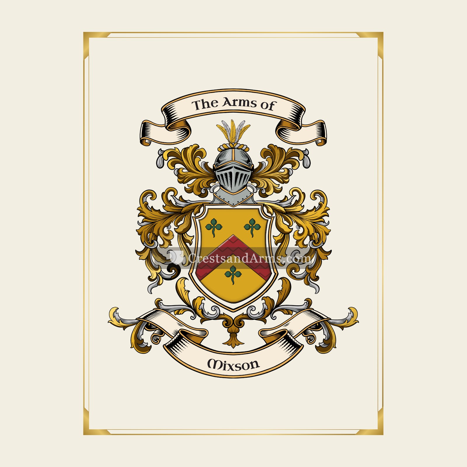 With gold border