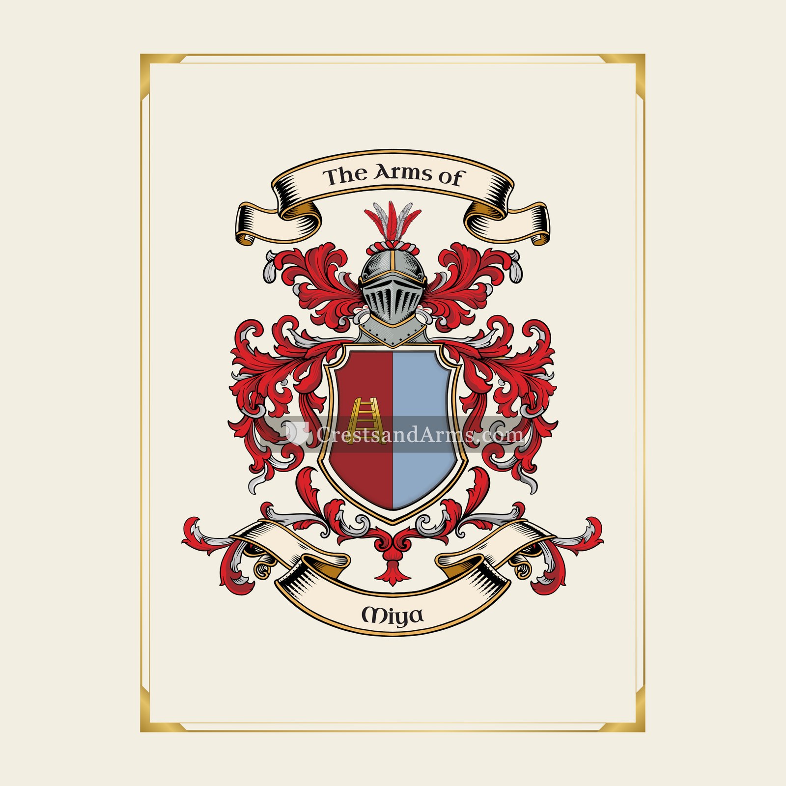 With gold border