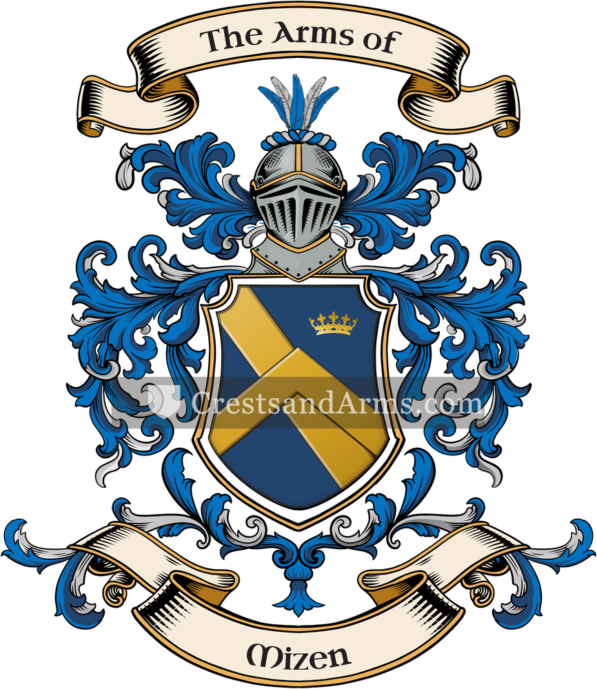 The Mizen coat of arms, drawn from the recorded blazon