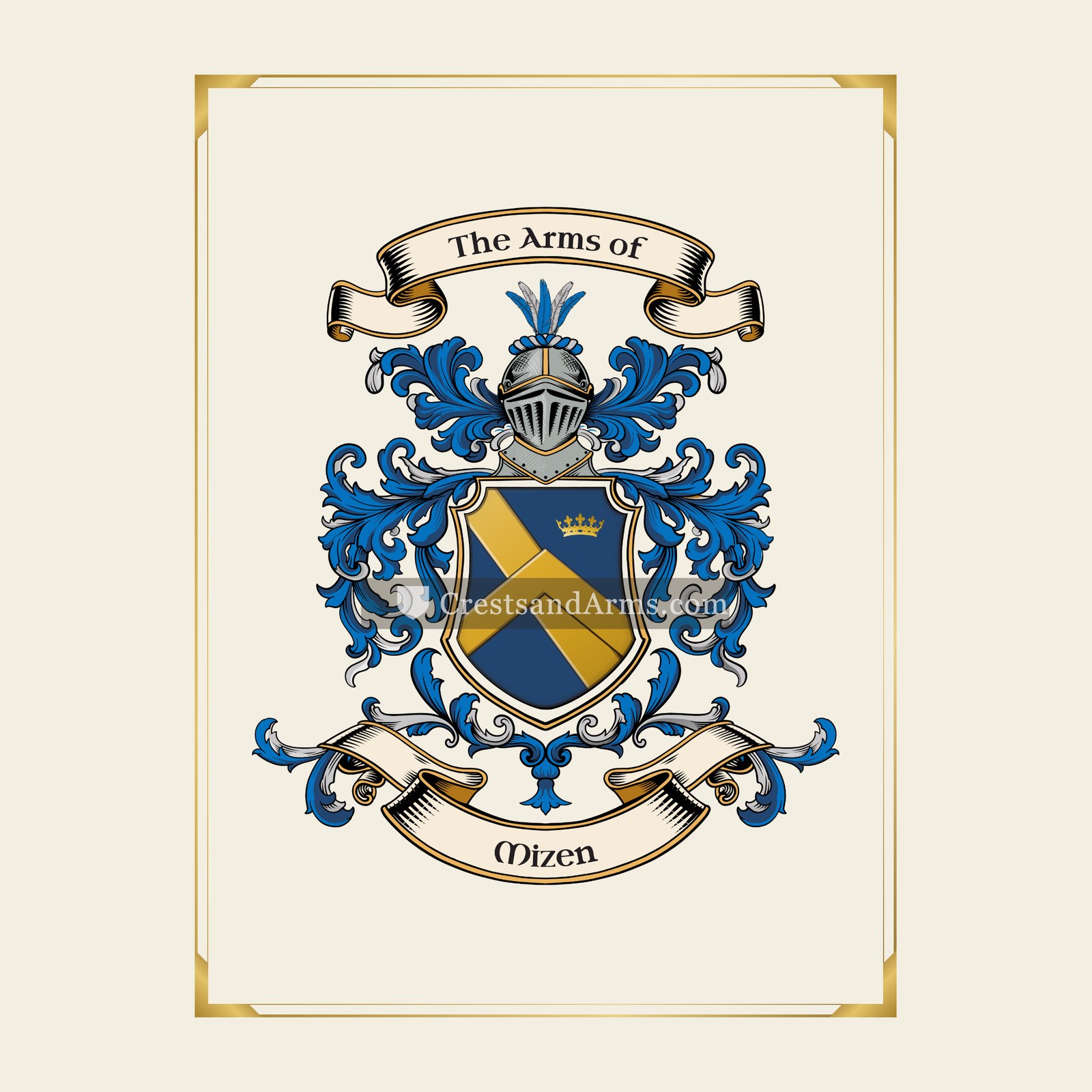 With gold border
