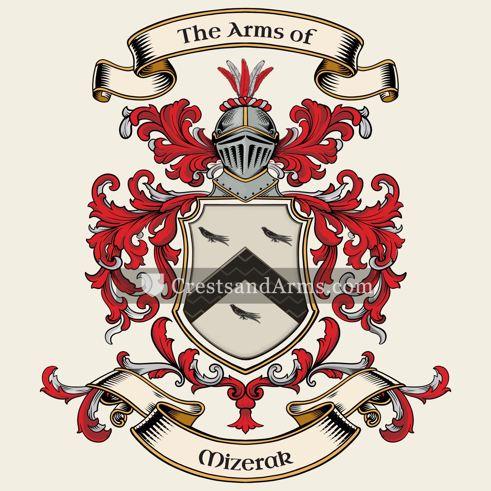 The Mizerak coat of arms, drawn from the recorded blazon