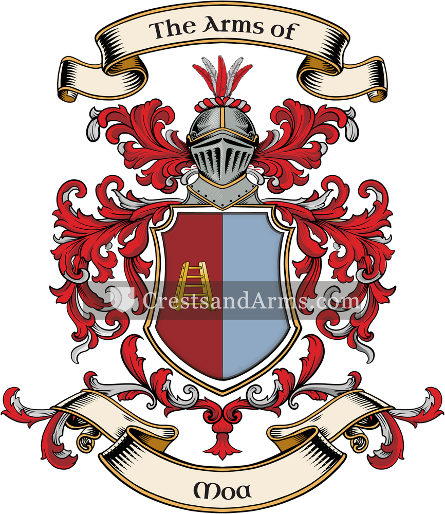 The Moa coat of arms, drawn from the recorded blazon
