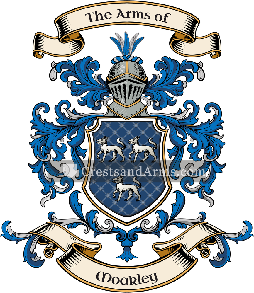The Moakley coat of arms, drawn from the recorded blazon