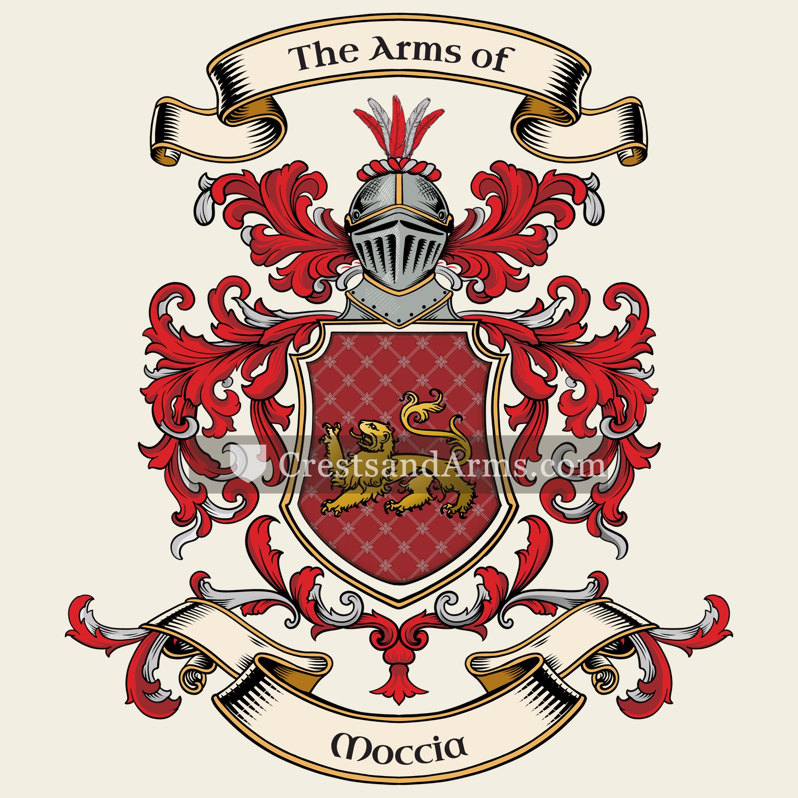 The Moccia coat of arms, drawn from the recorded blazon
