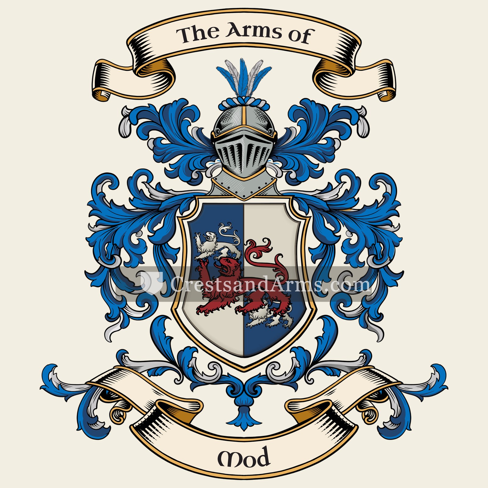 The Mod coat of arms, drawn from the recorded blazon
