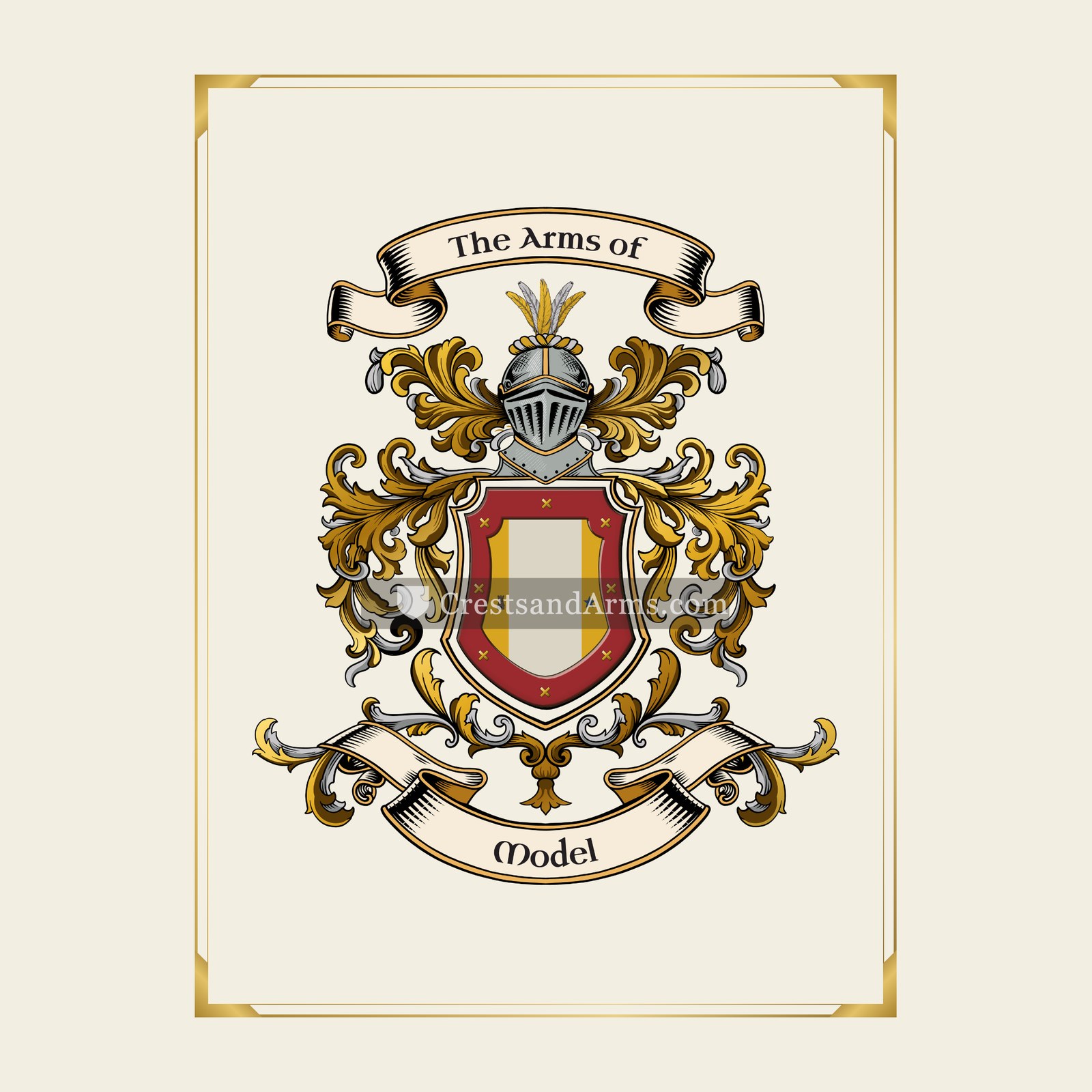 With gold border