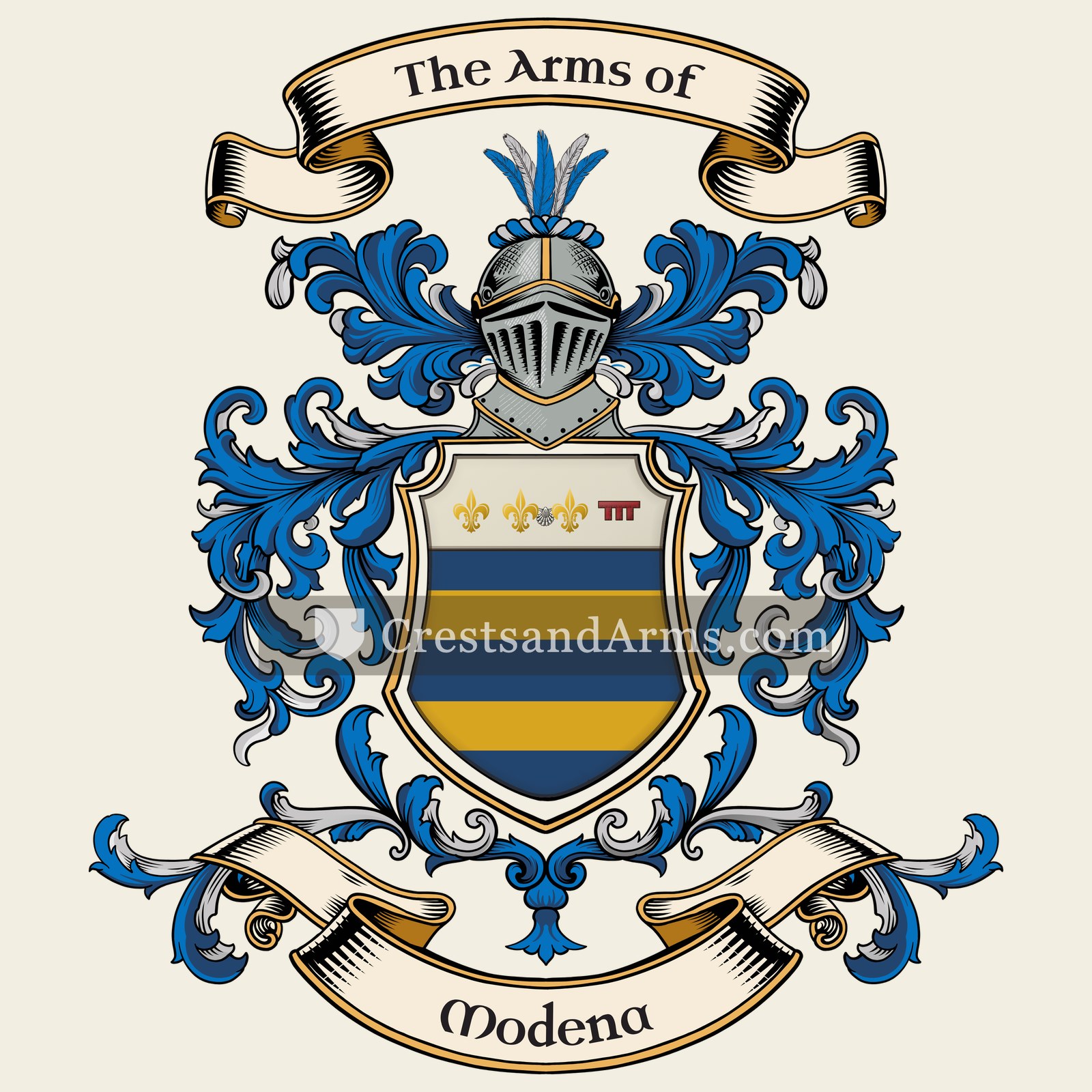 The Modena coat of arms, drawn from the recorded blazon