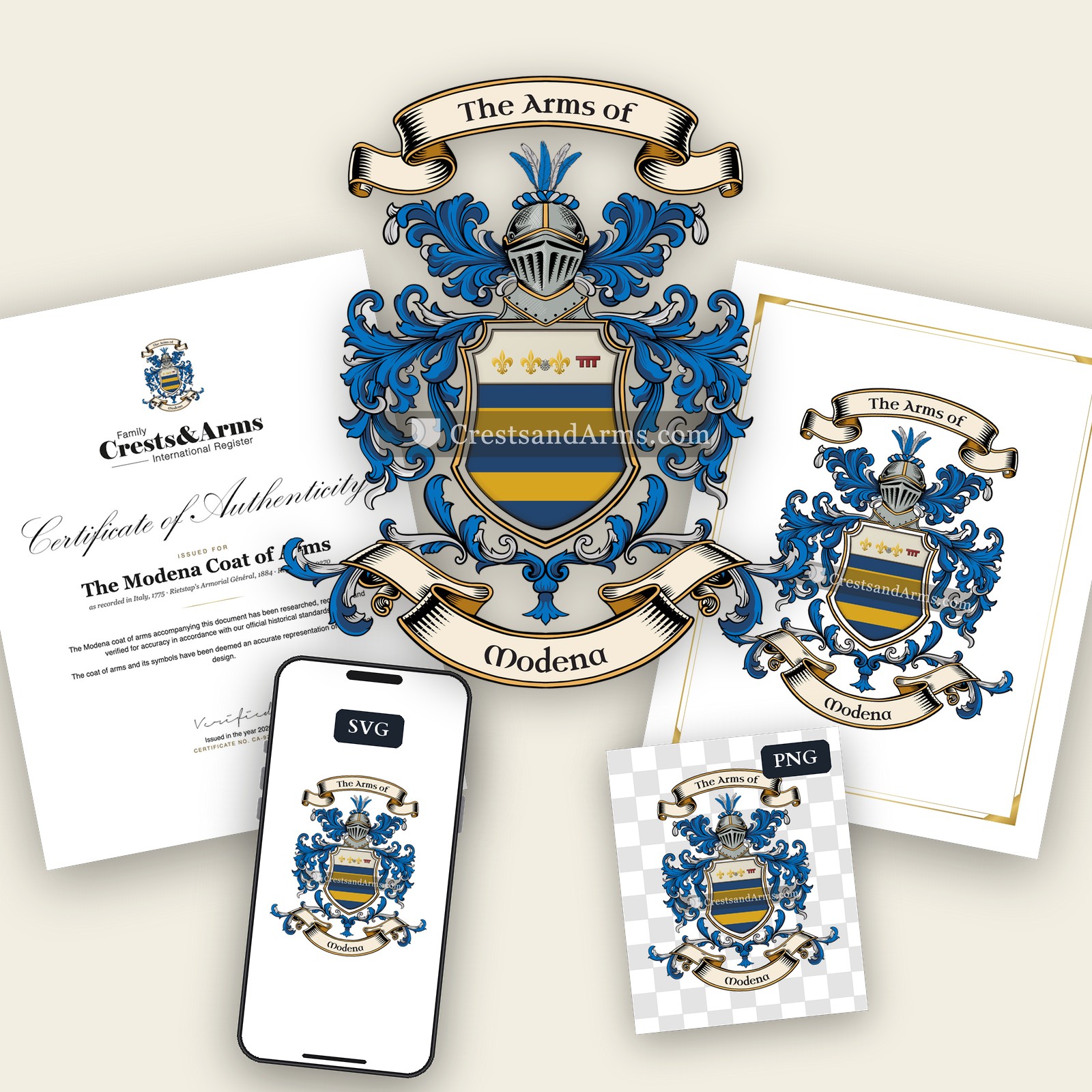 The Modena arms on the coat of arms — digital pack